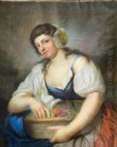 Retrato De Joven Con Cesta De Frutas