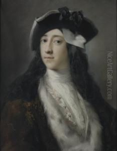Portrait Of Gustavus Hamilton 
(1710-1746), 2nd Viscount Boyne, Longbust-length, Wearing An Ermine 
Trimmed Coat, Tricorn Hat Andmask