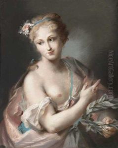 Ritratto Femminile In Veste Di Flora by Rosalba Carriera