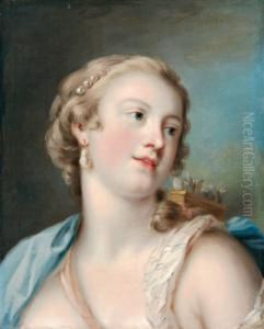 Attribuito Ritratto Di Giovane Donna In Veste Di Diana by Rosalba Carriera