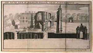 South view of Holdenby House and ruins as seen in 1729 by Nathaniel and Samuel Buck