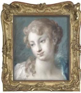 Head Of A Girl Looking Down To The Left