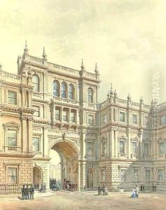 New Burlington House from the courtyard, circa 1840