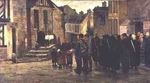 Burial of a Sailor at Villerville by Ulysse Louis Auguste Butin
