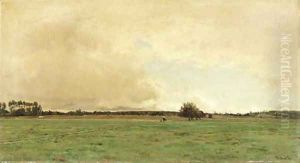 An expansive meadow by Victor-Jean-Baptiste-Barthelemy Binet