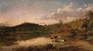 Cattle Drinking, Plenty Ranges, Victoria
