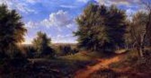 Deer Resting In A Woodland by James Howe Carse