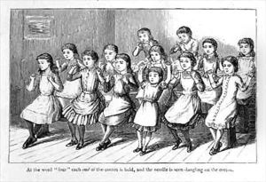 'At the word four end of the cotton is held, and the needle is seen dangling on the cotton' by Brietzcke, Helen K.
