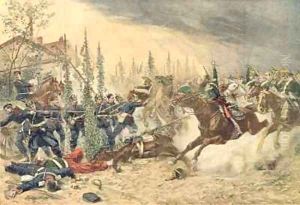 The Dragoons at the Battle of Gravelotte on the 16th August 1870 by Emile Brisset