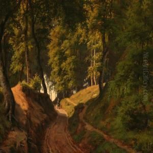 A Hunter On A Forest Road Near Orholm, Denmark