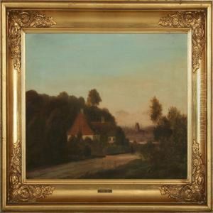 Landscape With Mother And Child On A Road