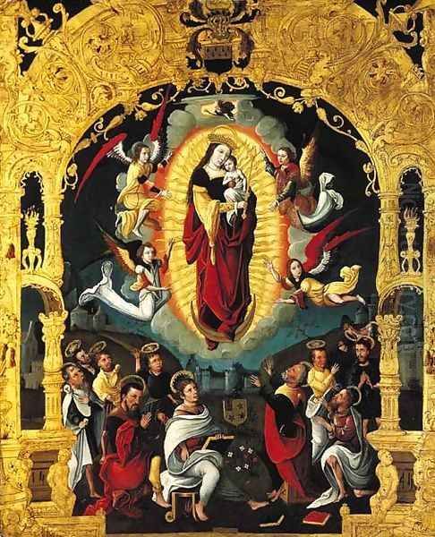 The Immaculate Conception, with adoring saints, within a feigned Mannerist portico - view 1
