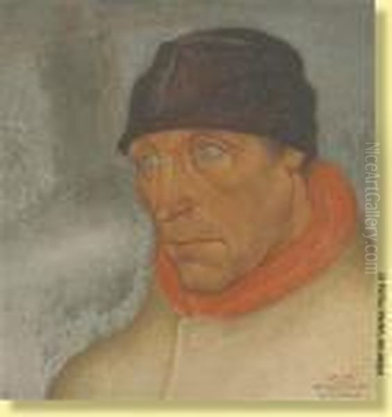 Homme Sur Fond De Paysage Avec Moulin - view 1