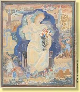 Jeune Femme Sur Fond D'allegories by Anto Carte