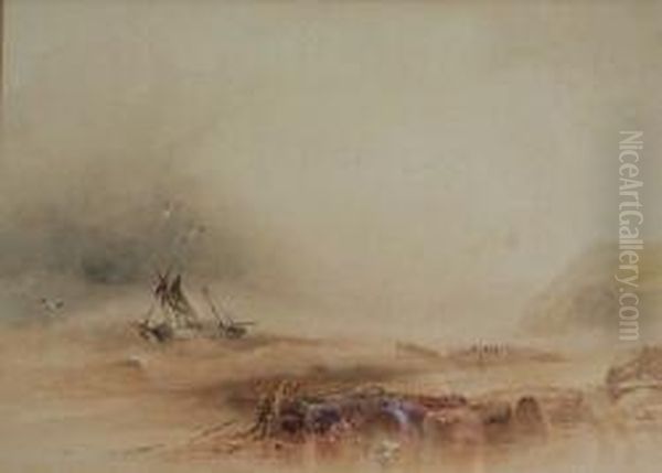 Wreckers Approaching A Shipwreck - view 1