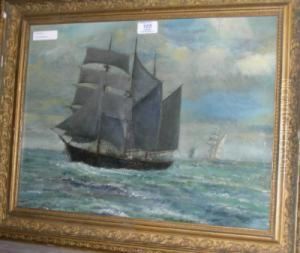 Sailing Ship At Sea by Sydney Carter