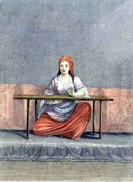 Turkish Woman Embroidering - view 1
