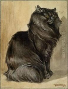 Chat Angora Noir by Eugene Cartier