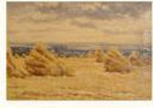 Gerbes De Ble En Bord De Mer by Eugene Cartier