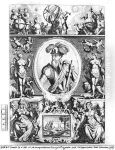 Portrait of Francisco Pizarro (1475-1541) with allegorical figures by Gaspar Bouttats