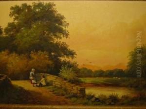 Landscape With Figures On A Bridge Landscape With Figures On A Bridge