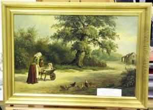 Sign. Och Daterad A Tergo 1889. " A Pleasant Journey". by William P. Cartwright