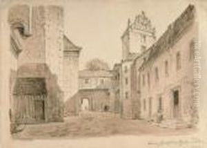 Innerer Hof Auf Schloss Doben. by Carl Gustav Carus