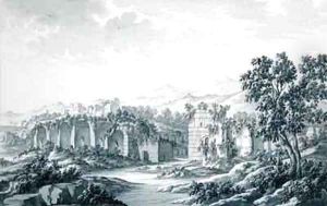 View of the Ruined Baths at Hadrian's Villa at Tivoli
