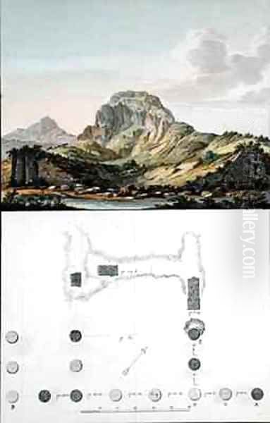 View of the Theatre at Sardis and a plan of the Ionic Temple at Sardis - view 1