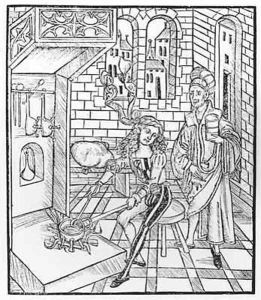 Surgeon's assistant heating medicine by Hieronymus Brunschwig
