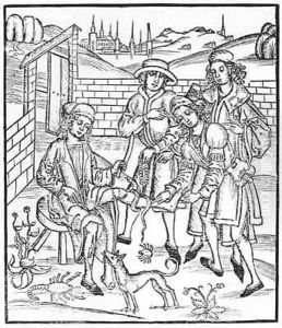 Tending a snake bite by Hieronymus Brunschwig