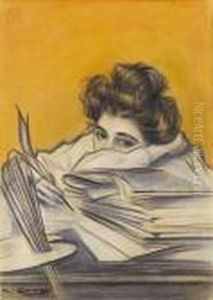 Skizze Zum Titelblatt Der Zeitschrift Pel & Ploma by Ramon Casas