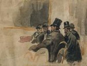 Personajes En El Bar by Ramon Casas