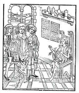 Surgeon visits a man with arrow wounds by Hieronymus Brunschwig