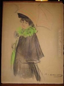 Ramon Casas, Carbo. Dibujo A
Lapiz Carbon Y Acuarela. Med.: 32 X 25 Cm. Sello Pel Y Ploma Firmado by Ramon Casas