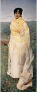 Retrato De Elisa Casas (portrait Of Elisa Casas) by Ramon Casas
