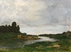 Personnages Au Bord D'une Riviere.