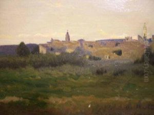 "village Du Midi" Huile Sur Toile, Sig