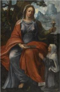 Saint Lucy, With A Donor Kneeling Below by Alessandro Casolani