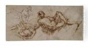 Studies Of Reclining And Seated Figures by Alessandro Casolani