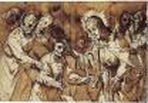 Recto: Christ Healing A Blind Man; Verso: Studies Of Heads by Alessandro Casolani