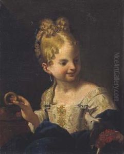 Ritratto Di Giovanetta Con Cagnolino by Niccolo Cassana