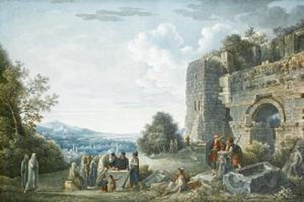 Figures In Front Of The Gate Of Persecution, Ephesus - view 1