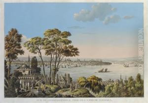Vue De Constantinople Pris De La Mer De Marmara, By Schwartz - view 1