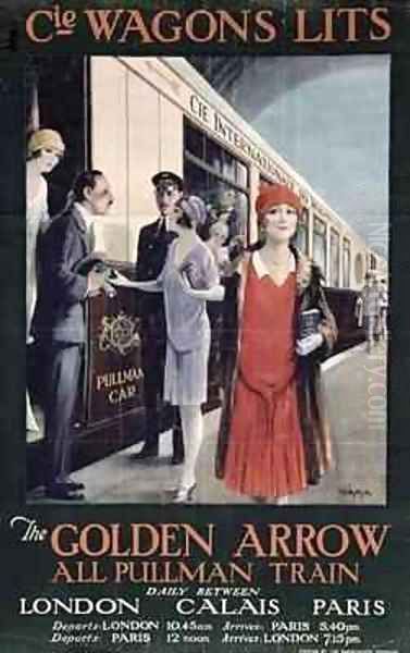 Poster advertising the Golden Arrow, London, Calais, Paris - view 1