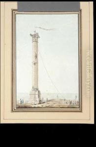 Pair Of Drawings Of Columns by Louis Francois Cassas