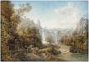 Landscape With A Waterfall And Turkish Figures Landscape With A Waterfall And Turkish Figures