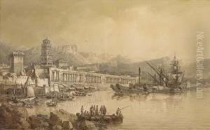 A View Of The Emperor Diocletian's Palace At Split by Louis Francois Cassas