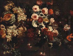 Roses, Carnations, Peonies and other Flowers by Abraham Breughel