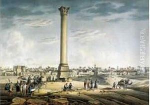 Vue De La Colonne Dite De Pompee A Alexandrie by Louis Francois Cassas